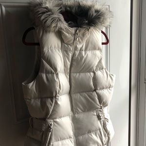 Eddie Bauer 650 Power Down Faux Fur Hooded Vest
